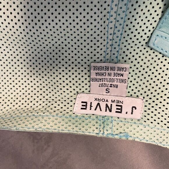 J’Envie New York perforated blue 100% leather jacket - Picture 4 of 7